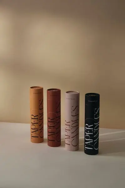 Burnt Orange & Peach Tube Tapers - Set of 4 - Image 3