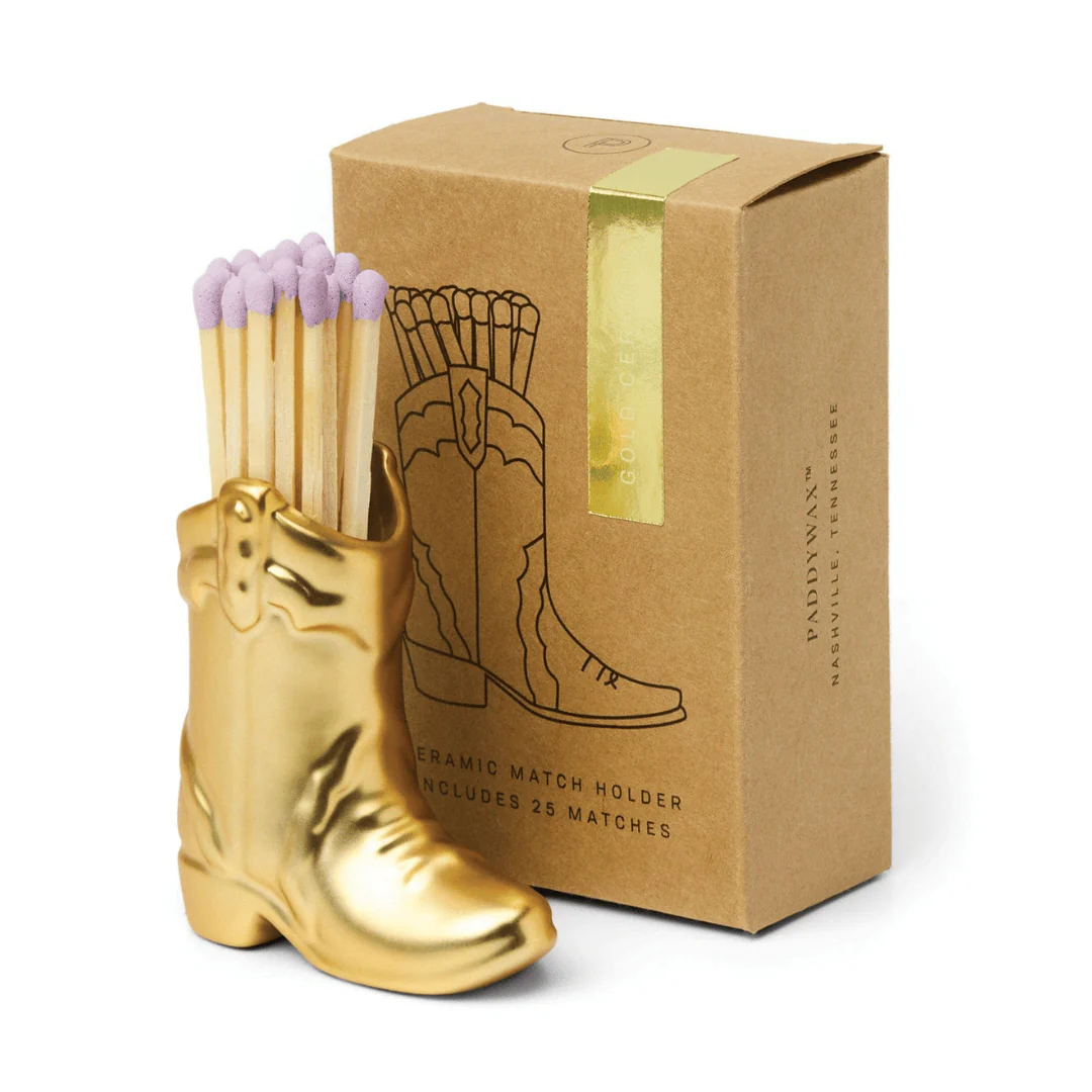 Cowboy Boot Match Holder - Gold Metallic