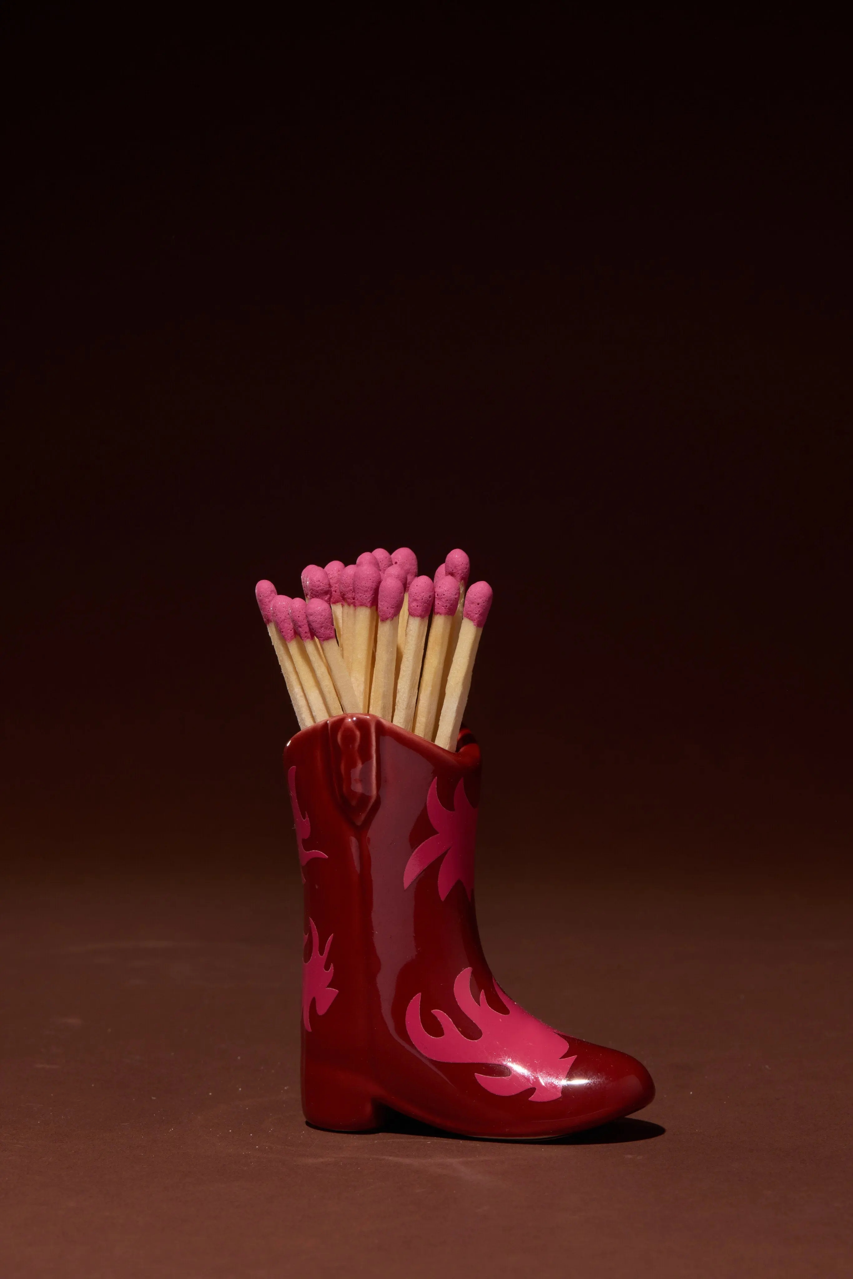 Cowboy Boot Match Holder - Red & Pink Flame - Image 3