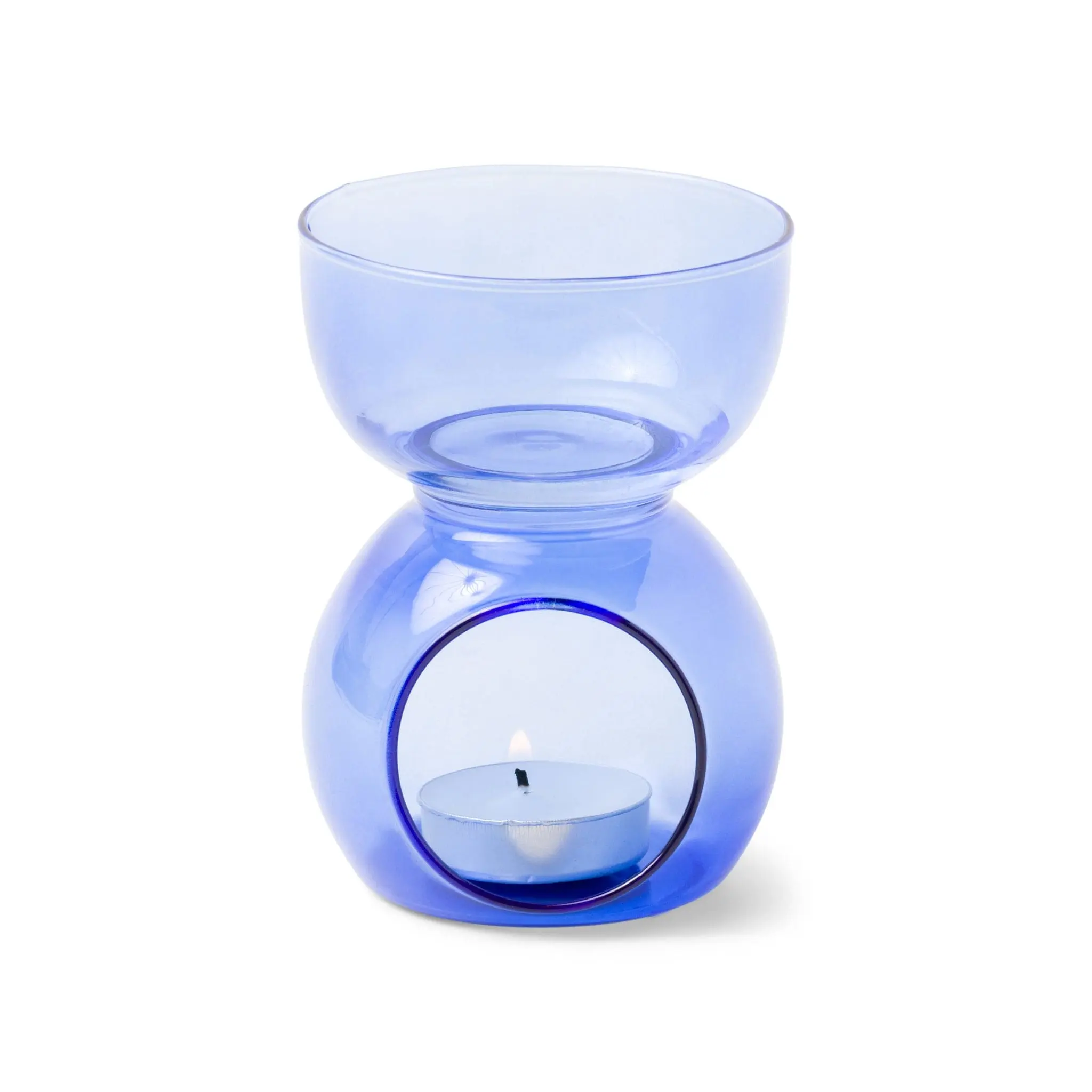 Cobalt Blue Glass - Essential Oil Burner & Tea Light Candle - Image 2