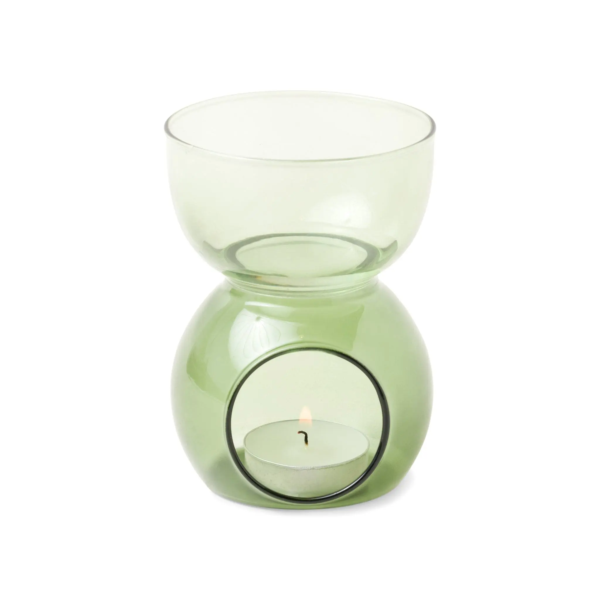 Sage Green Glass - Essential Oil Burner & Tea Light Candle - Image 2