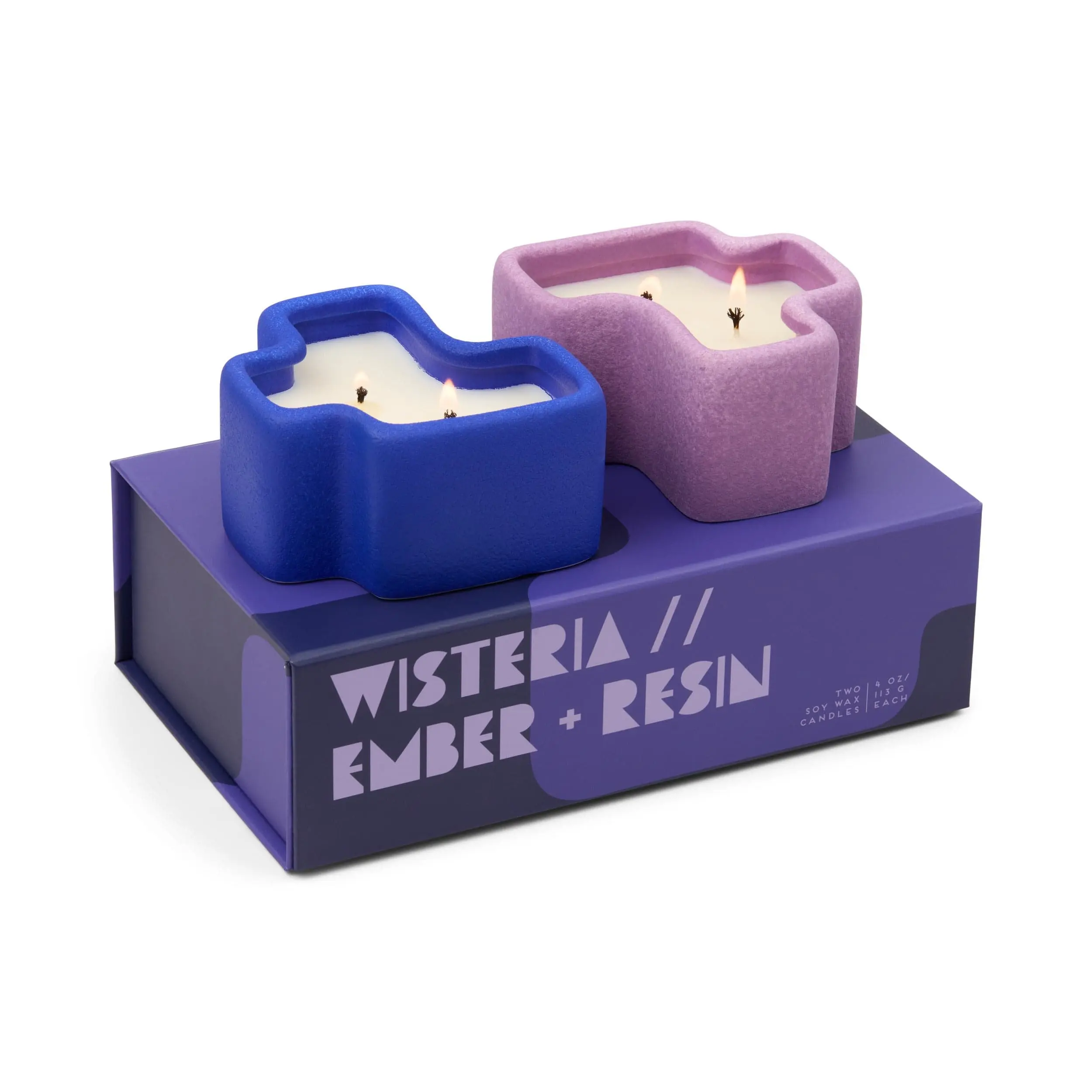 Wisteria & Ember + Resin - Jigsaw 4 oz Candle Boxed Set